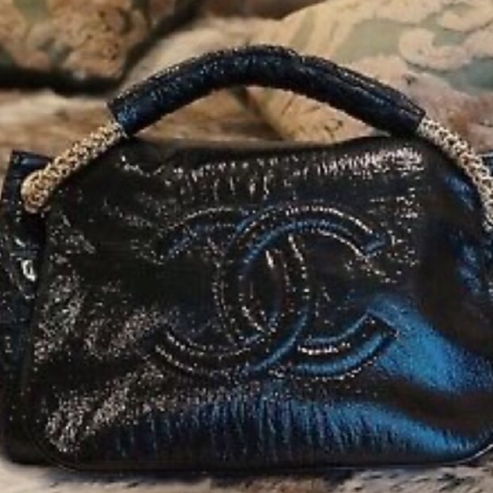 2009 CHANEL Black Rock & Chain XL Cabas Tote EUC - Picture 8 of 16